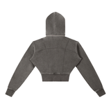 Washed Cropped Fleece Hoodie