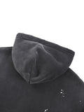 Vintage Washed Frayed Fleece Hoodie