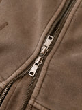 Washed Cropped Fleece Hoodie