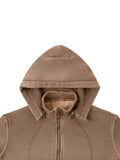 Washed Cropped Fleece Hoodie
