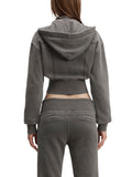 Washed Cropped Fleece Hoodie