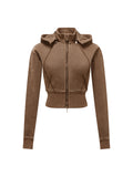 Washed Cropped Fleece Hoodie
