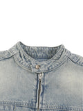 Vintage Wash Zip Denim Jacket